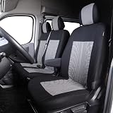 TOYOUN Universal Van Seat Covers Front Driver & Double Passenger Gray view 2