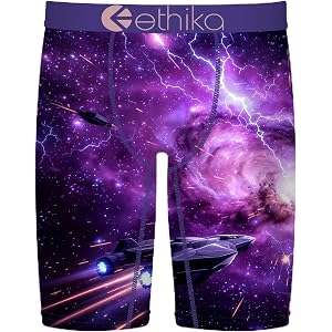 Ethika Men's Staple Boxer Brief, Space War | Premium Stretch mens staple with Signature Design, No Ride-up,, and Breathable C