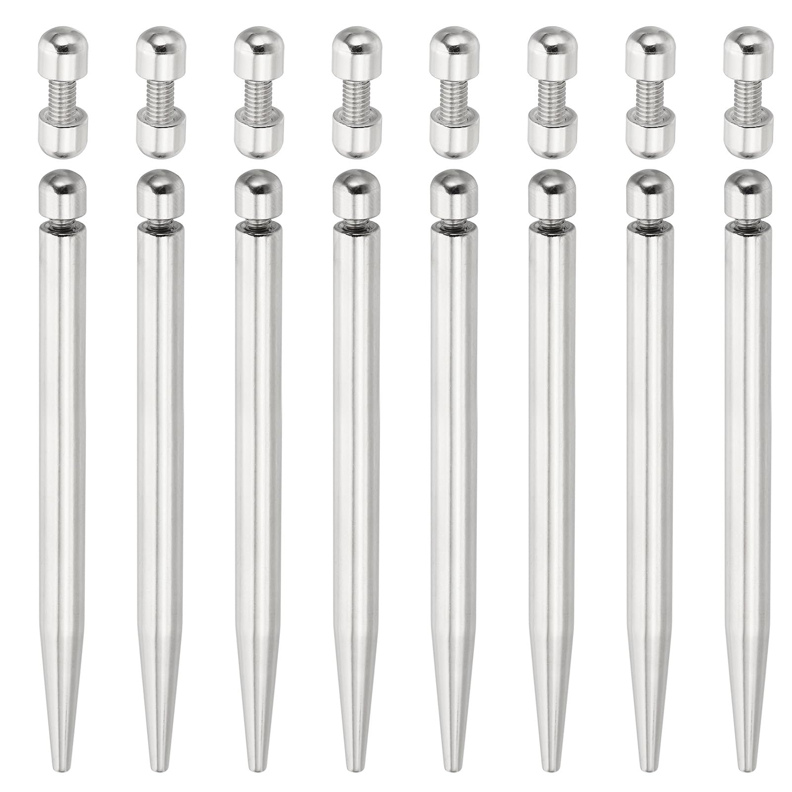 PATIKIL 2/7 x 4 inch Sign Standoff Screws, 4 Set Stainless Steel Wall Standoff Mounting Hardware Advertising Glass Nail for Hanging Acrylic Picture Frame Acrylic Panel, Silver
