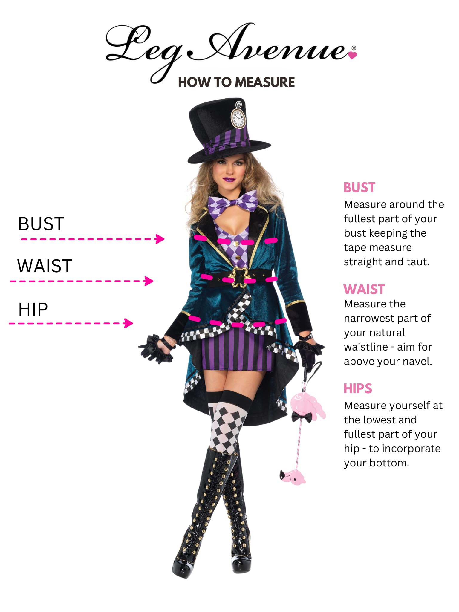 Leg Avenue Women's 5 PC Delightful Mad Hatter Costume Women