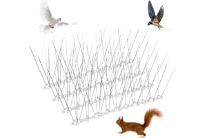 Vicsiyi Bird Spikes, 4 Pack Pigeon Spikes of Stainless Steel for Outside to Keep Birds Away, Bird Scare Devices for Small Bird Cat Squirrel, Pigeon Spikes for Fence Windowsill Roof