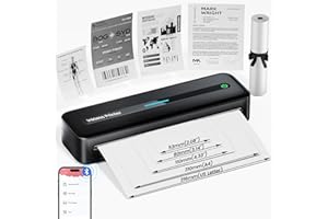 Omezizy Portable Printer Wireless for Travel, Portabel Thermal Printer for Phone & Laptop, Mobile Printers for Vehicles, Support 8.5" x 11" Size Paper