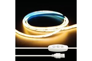 iNextStation 5V USB COB LED Strip Light Warm White 3000K, 6.6ft/2M 640LEDs LED Strips Dimmable, CRI 93+, Flexible LED Tape Li