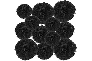 PATIKIL 4"/6"/8" Tissue Pom Poms Flowers, 12 Pack Paper Flower Ball for Wedding Bridal Shower Birthday Bachelorette Party Bac
