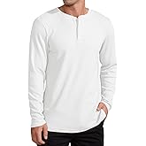 QUALFORT Henley Shirt for Men, Long Sleeve Cotton Blend Mens Pullover Top Outfits 2026