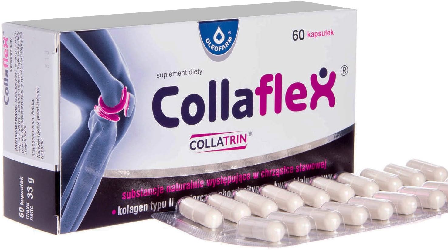 COLLAFLEX 60 Capsules - Joint Health Support Supplement Treatment - Bio Cell Collagen Type II Chondroitin Sulphate Hyaluronic Acid