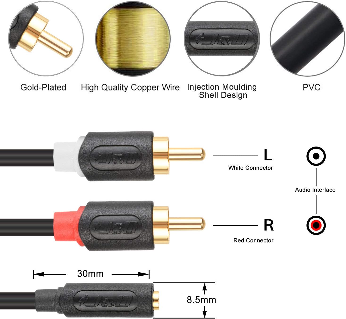 YZZR300 Zzipp Cavo Ad Y Sdoppiatore Jack 3,5 Su Doppio RCA Maschio 3 Metro Collegamento Pc Mixer 8051361592576 - Foto 3
