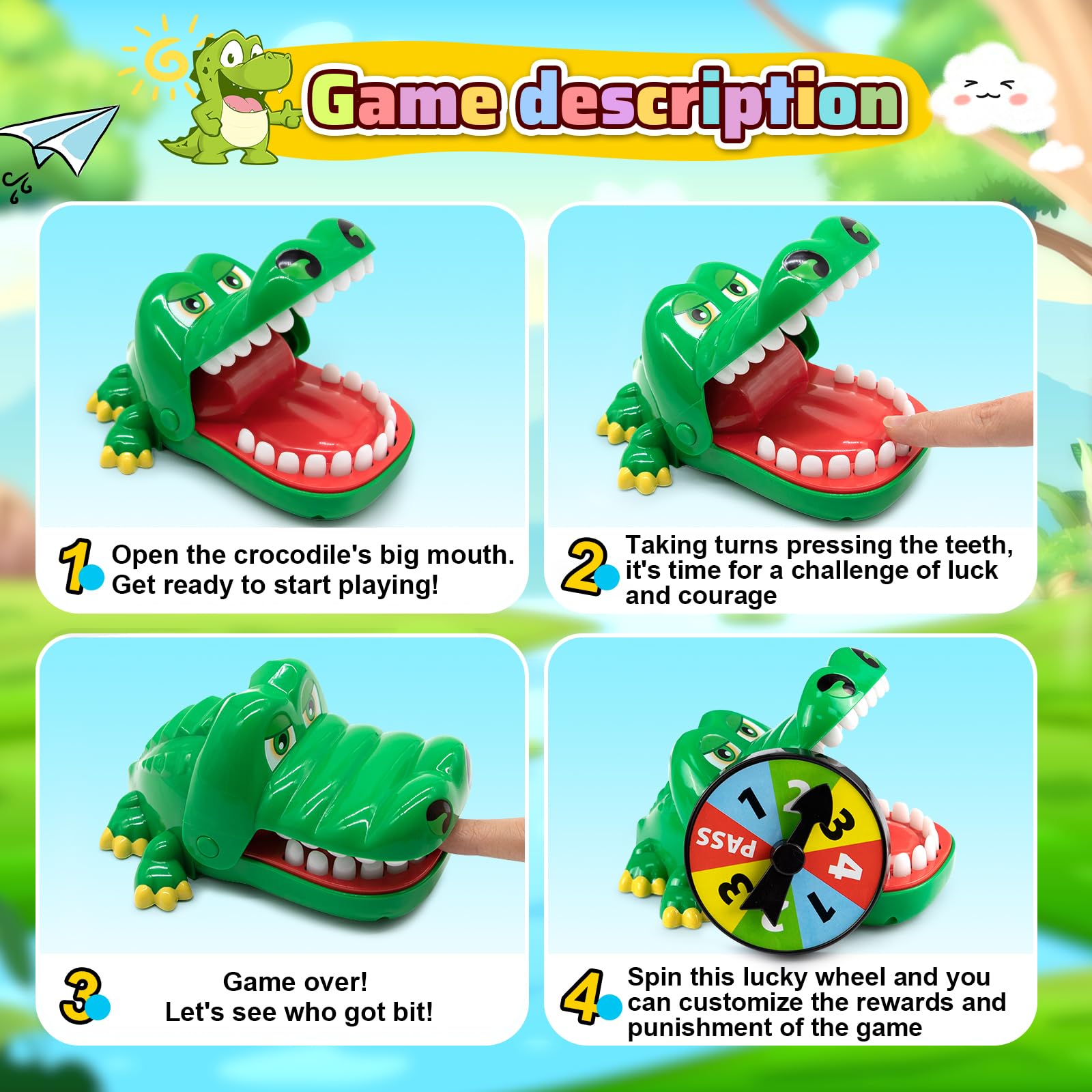 Upgraded Crocodile Teeth Dentist Game For Kids, Alligator Push Teeth Down, Funny Board Game