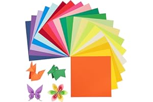 Origami Paper 240 Sheets, 20 Bright Colors 6 Inch 80gsm Double-Sided Square Folding Paper for DIY School Arts Crafts Projects