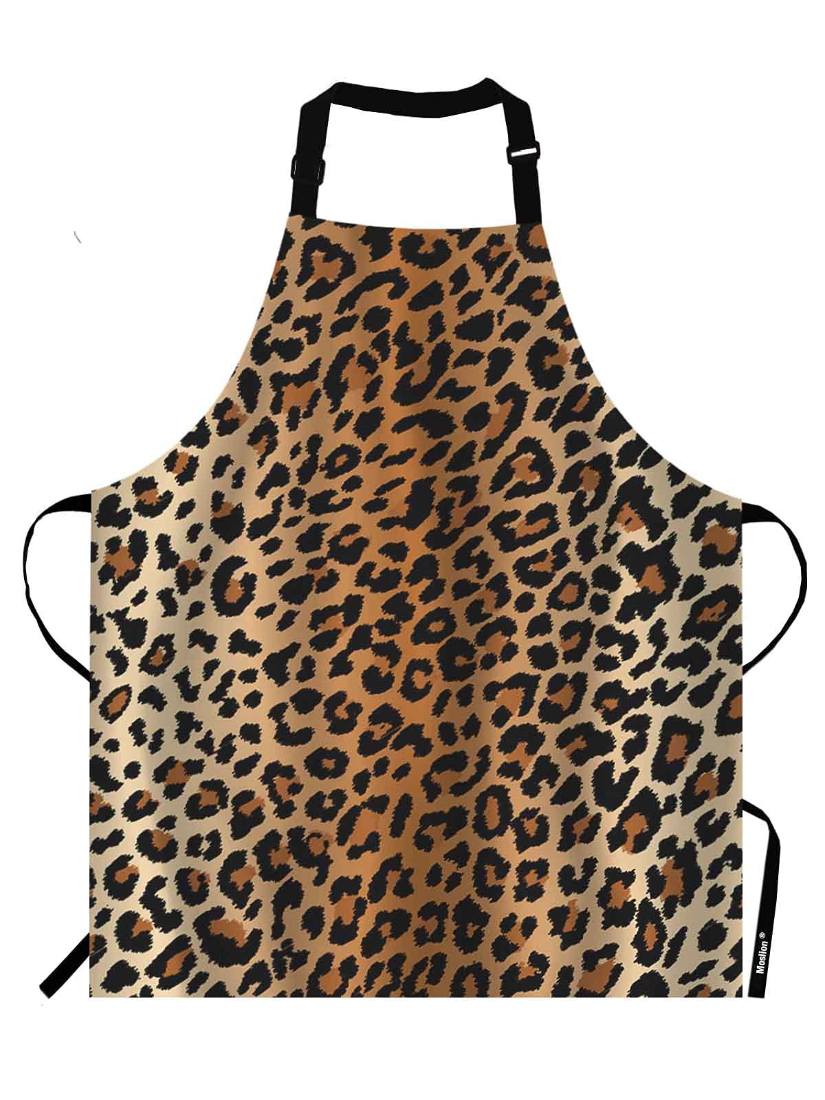 Moslion Leopard Pattern Apron, Adjustable Neck Bib for Men Women,Suitable for Kitchen Cooking Waitress Chef