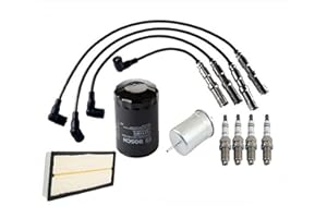 MAC AUTO PARTS Tune Up Kit w/Spark Plugs Wires Filters Replacement Parts for Volkswagen Beetle Golf Jetta 99-01 2.0L