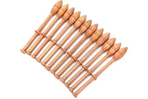 ZASCHMOY 12Pcs Lace Bobbin Wooden - Antique Vintage French Artisan Craft Weaving Tools for HandKnitting, Perfect for Beginner