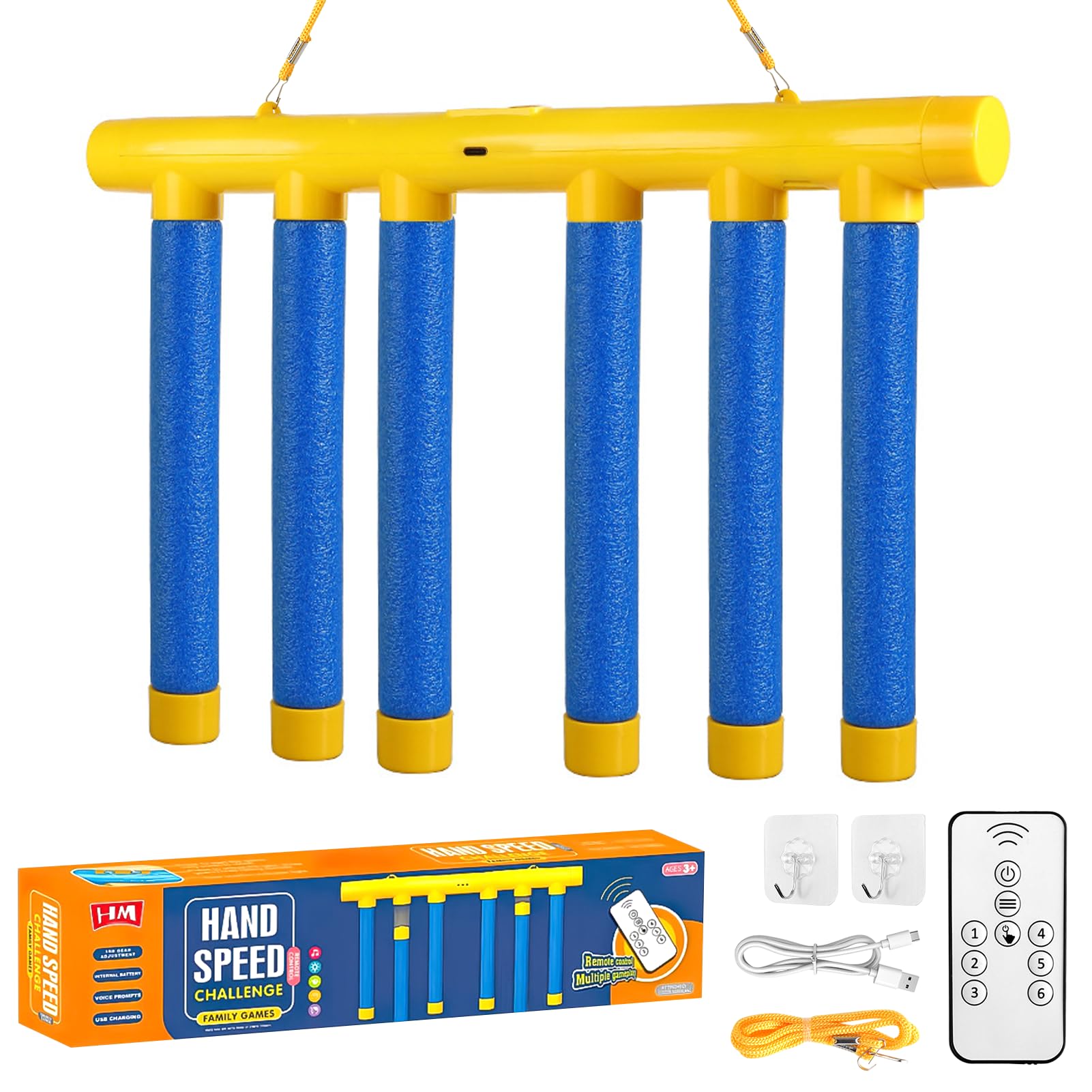 Drop Sticks Game, Remote Control Catching Sticks Game, Interactive Stick Drop Reaction Game with 6 Sticks and 6 Button Controller, 3 Speed Modes Reflex Game for Family Party Play Kids Teens and Adults