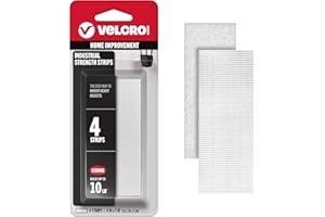 VELCRO Brand Heavy Duty Hook and Loop Strips with Adhesive | 4x2 Inch Wide Strong Fasteners| Holds 10 lbs | Stick-On Back | W