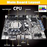 Nicfaky B75 ETH Mining Motherboard G540 CPU Fan Cable Switch MSATA DDR3 8xPCIE view 6