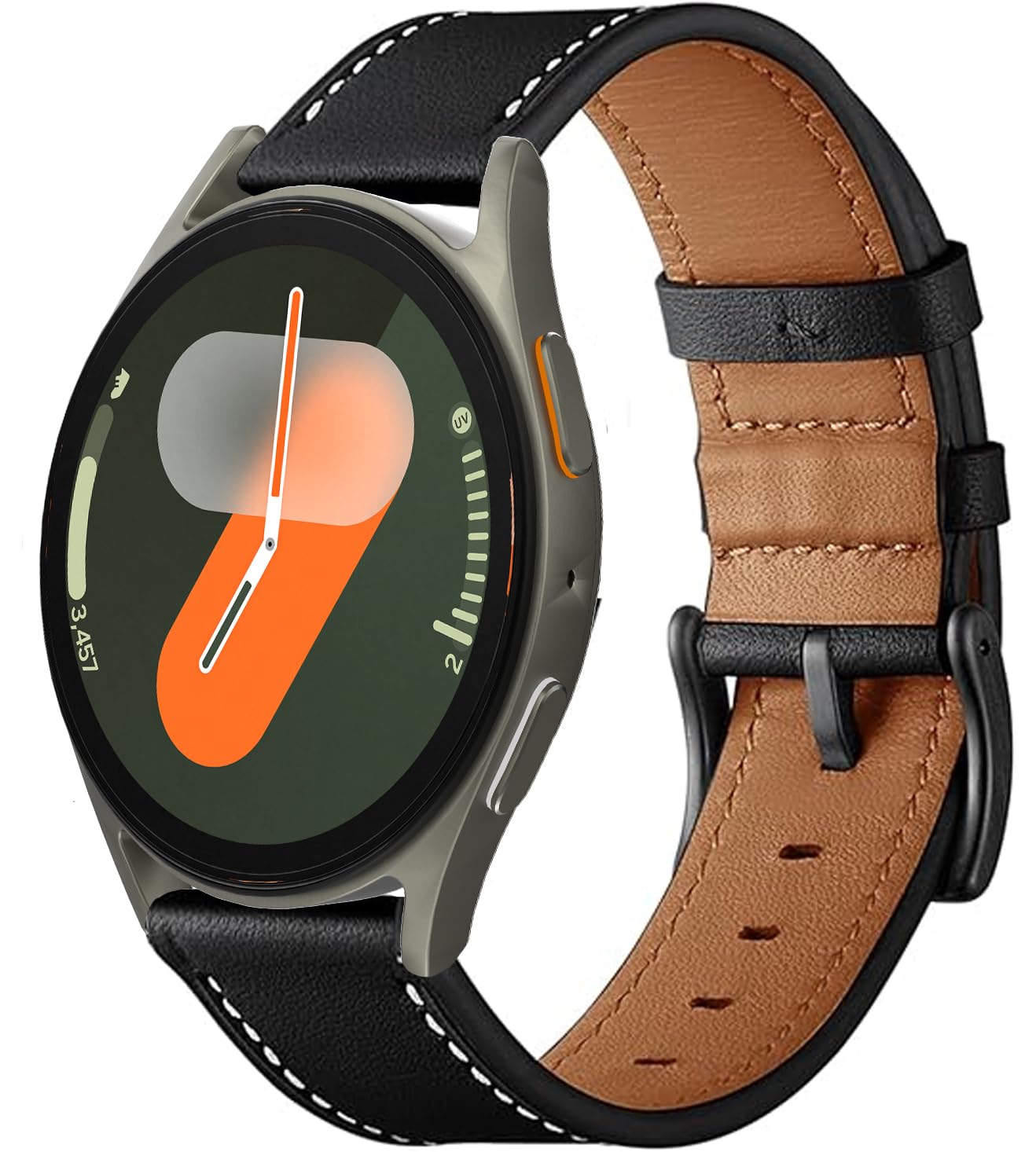 Aimtel Leather Strap Compatible with Samsung Galaxy Watch 7 FE 6 5 4 Strap 40mm 44mm/Watch 6 Classic 43/47mm& 5 Pro 45mm&/Soft Band 4 Classic 42mm 46mm,20mm Leather Replacement Band ﻿
