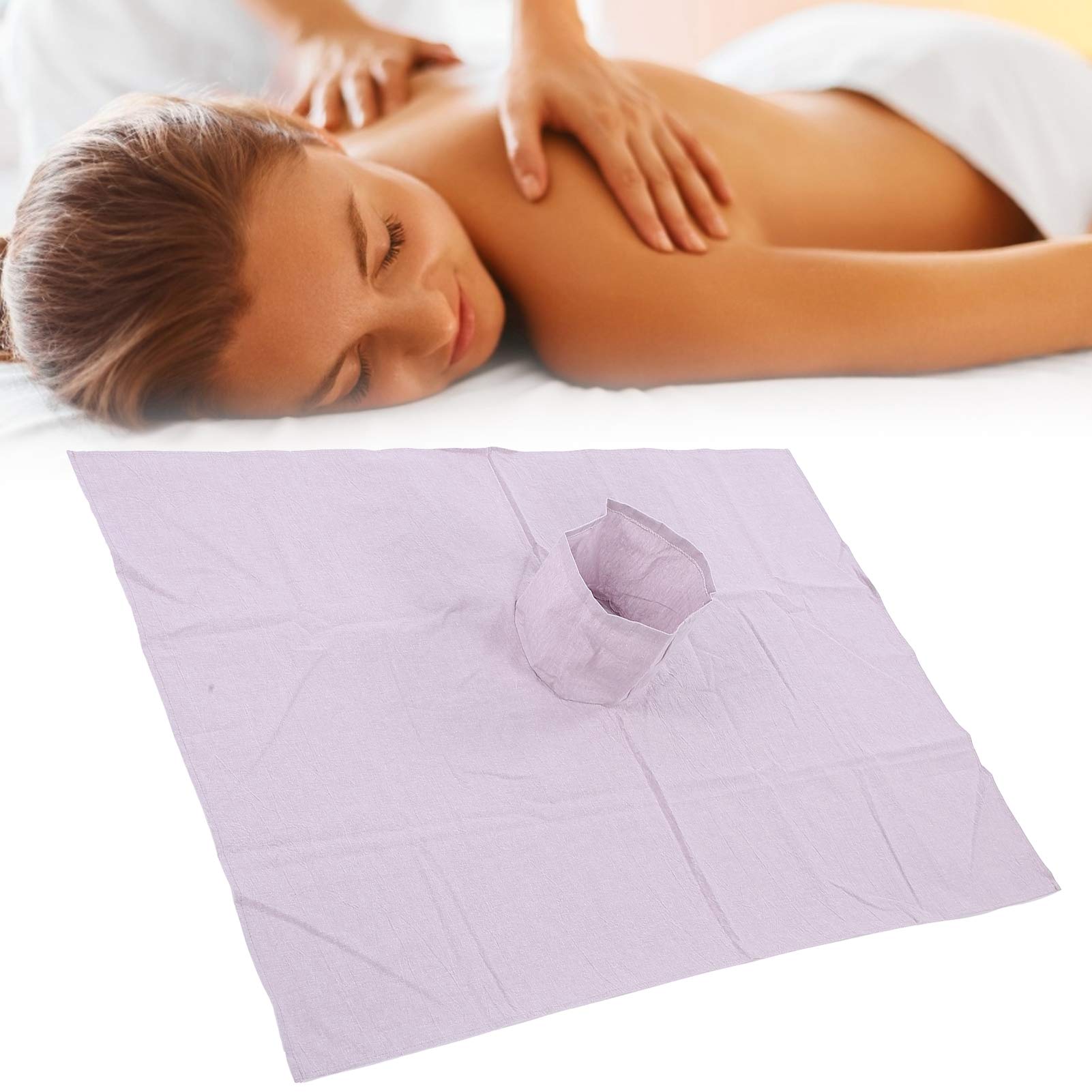 Beauty Massage Bed Sheets, Fitted sheet for with hole Salon Massage SPA Couch Soft Cotton Bed Cover Protector with Face Breath Hole 8 colors, in soft polyester, reusable, with hole, for(Purple gray)
