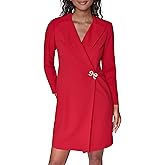 Karl Lagerfeld Womens Long Sleeve Scuba Crepe Blazer Dress