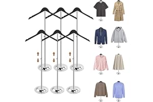 DIGDOZER Adjustable Shirt Display Stand 6 Pcs, 20-35 Inch Height Tshirt Display Stand for Vendors, Wooden T Shirt Mannequin Display Shirts, Jacket, Coat at Clothing Vendor Events, Trade Fair, Trade Show(Black)