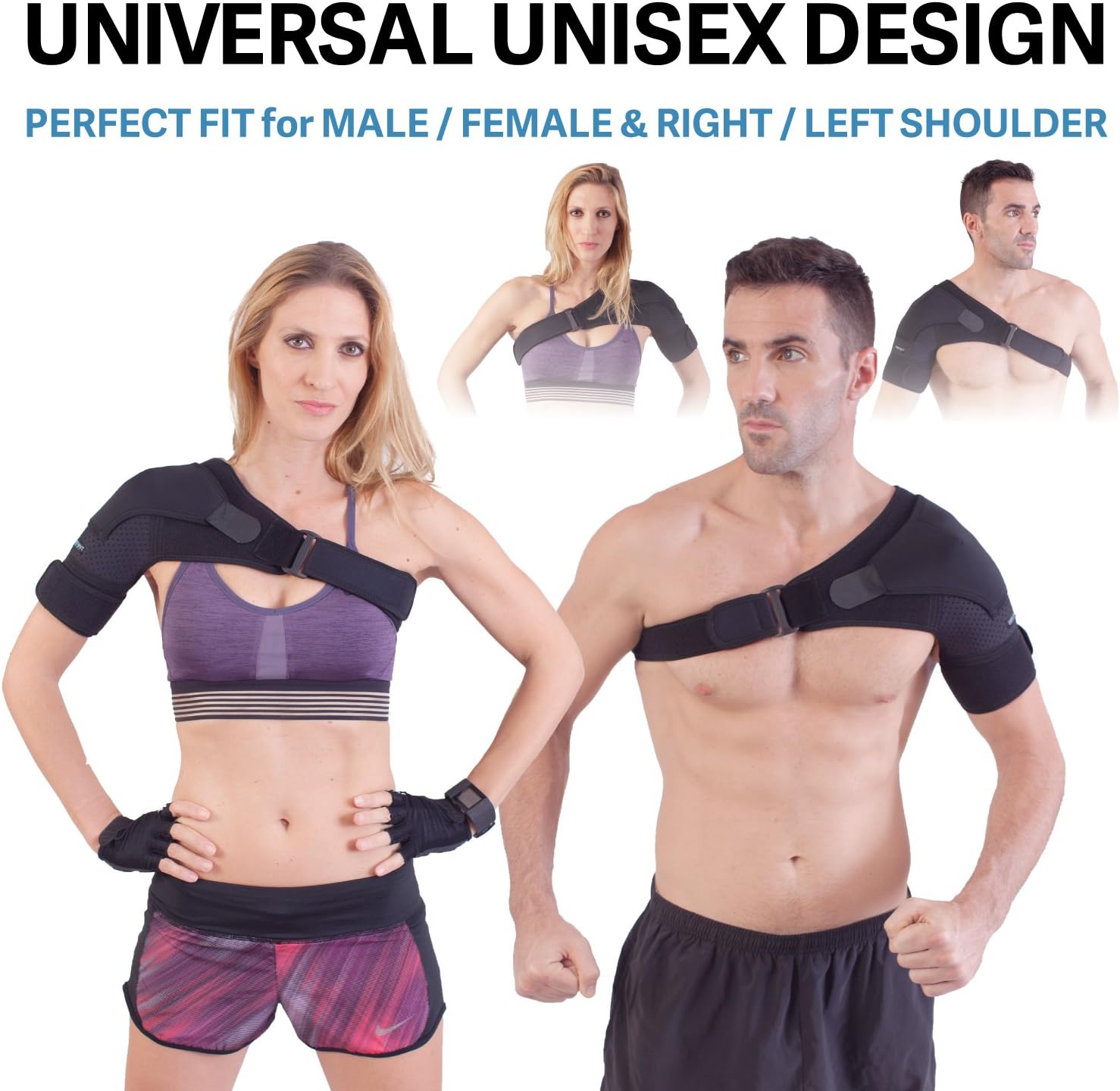 Shoulder Brace for Men and Women for Torn Rotator Cuff Support,Tendonitis, Dislocation, Bursitis, Neoprene Shoulder Compression Sleeve Wrap by Zenkeyz (Black, Small/Medium): Health & Personal Care