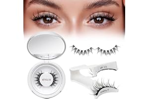 QUEWEL Magnetic Eyelashes Natural Look, Lashes without Eyeliner, Reusable Eyelash kit Soft Lash with Applicator Easy to Use a