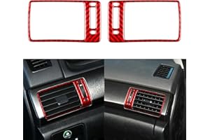 NVCNX Real Premium Carbon Fiber Compatible with Honda 9th Gen Accord 2013 2014 2015 2016 2017 SE LX Sport EX EX-L Touring Hybrid Accessories Car Dash Sides Air Vent Cover Interior Trim Red