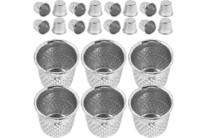WEKAMOS 60pcs Silver Metal Sewing Thimbles Bulk Set Quilting Finger Protectors for DIY Craft and Needlework
