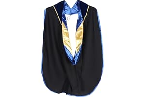 MyGradDay Deluxe Graduation Doctoral Hood with Gold Piping,Available Customization