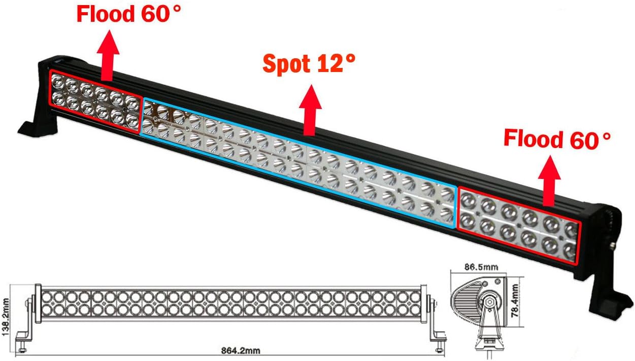 CREE LED Work Light Bar Off-Road Light - 180W Flood/Spot Combo Beam