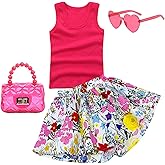 Deerhobbes Design your own Girls' Short Sets - Trendy and Comfortable Summer Outfits for Girls Fashionable Clothing Sets 4pc