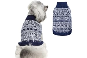 HOMIMP Dog Sweater Argyle - Warm Sweater Winter Clothes Puppy Soft Coat, Ugly Dog Sweater for Small Medium and Large Dogs, Pet Clothing Boy Girl