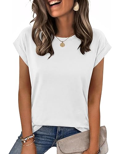 Zeagoo Womens Tops Summer Casual Cap Sleeve Tshirts Shirts Business Dressy Spring Fashion Outfits Trendy Clothes