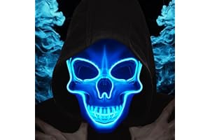 OceanWings Halloween Scary Mask Light Up Mask for Party Favor Supplies with 3 Modes