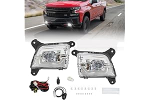 BOXLIGHT LED Fog Lights Compatible with 2020 2019 2021 2022 2023 Chevrolet Silverado 1500 2500HD 3500HD, Chevy Front Bumper Driving Fog Lights with Switch and Wiring Set (Clear Lens)