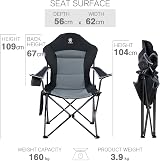 EVER ADVANCED Oversized Camping Chair Heavy Duty 160kg High Back Cup Holder view 3