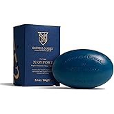 Caswell-Massey Newport Men&rsquo;s Bar Soap, Sophisticated Marine Scent, Moisturizing Natural Body Wash for Bath, Face &amp; Hands, Triple-Milled with Essential Oils, Plant-Based &amp; Cruelty-Free, 5.8 oz