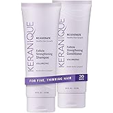 Keranique Shampoo and Conditioner - Volumizing Shampoo and Conditioner Set for Fine, Thinning Hair and Fuller Hair Growth - Keratin Enriched, Volume Thickening, Sulfate-Free, Color-Safe, Anti-Aging
