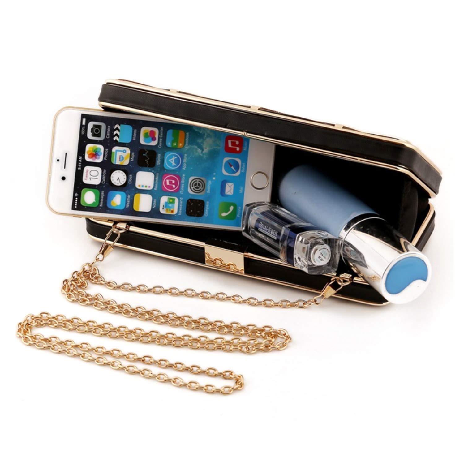 VESIA Creative Metal Hollow Totes Fashion Purses for Women Evening Clutches Wedding Handbags