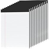 12 Pack Legal Pads 8.5 x 11 College Ruled 600 Sheets Note Pads 8.5 x 11 Inch Notepads Perforated Writing Pads 8.5 x 11 Pads of Paper Lined White Paper, 50 Sheets per Notepad for Home, Office, School