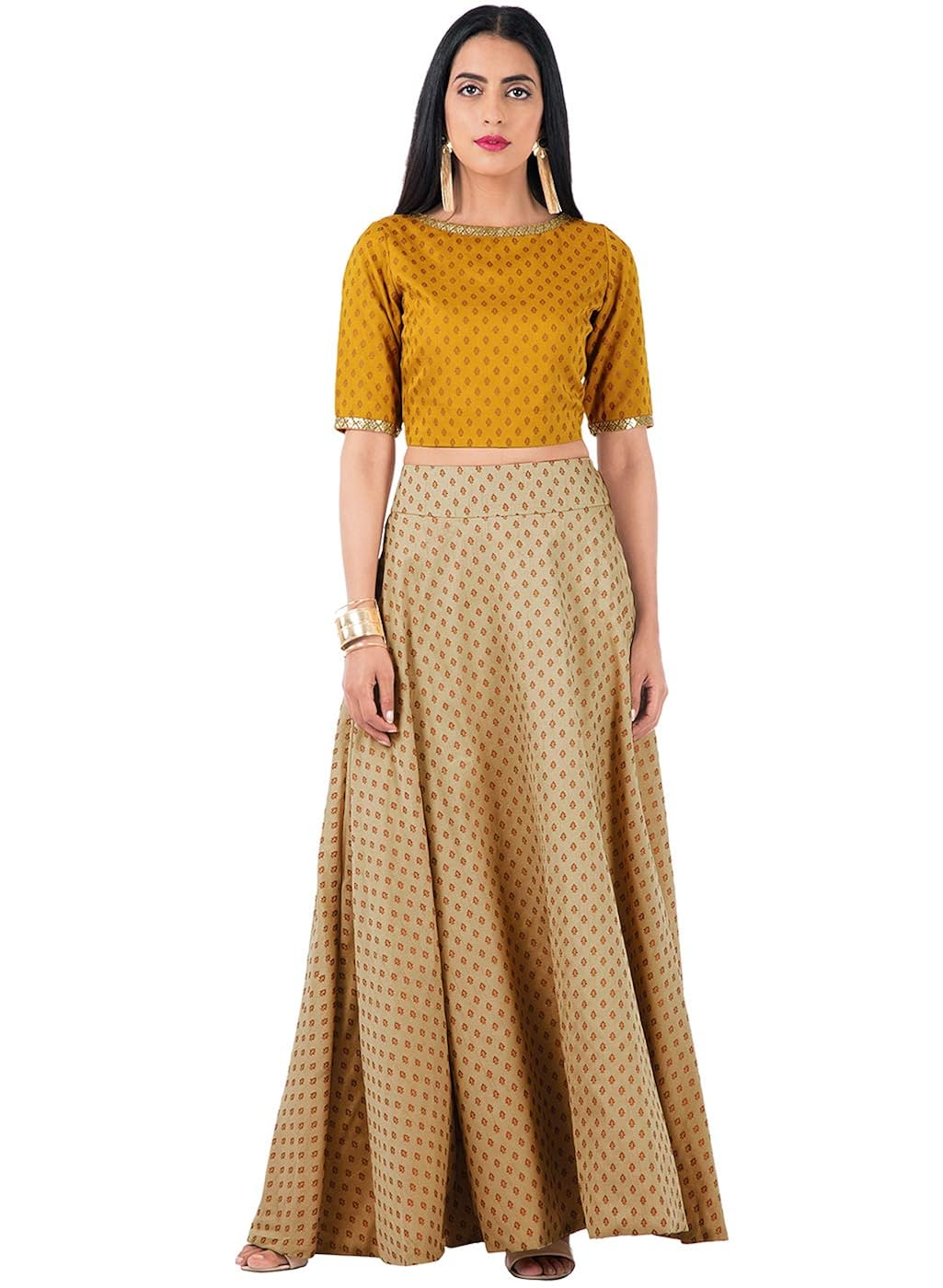 indya women's floral regular fit top