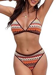 ZAFUL Women's Colorblock Stripes Triangle Bikini