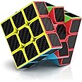 ROXENDA 3x3 Speed Cube, 3x3x3 QYTOYS Warrior S Speed Cube Stickerless Frosted Puzzle Magic Cube (Carbon Fiber)
