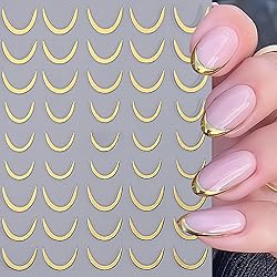 French Nail Art Stickers Curve Line Nail Decals 3D