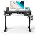 FEZIBO 40'' x 24'' Height Adjustable Electric Standing Desk with Double Drawer, Height Adjustable Computer Desk, Home Office Stand Up Table with 4 Height-Adjustable Feets & 2 Hooks, Black
