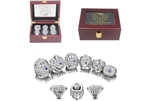 XiaKoMan Goat Brady New England Football 6-time World Super championship Replica rings set with wooden box