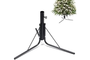 FLY HAWK Christmas Tree Stand, 1.3” Foldable Artificial Christmas Tree Metal Ornament Holder Universal Model Adjustable ，Umbrella Stand Artificial Christmas Tree for Pine SprucePoplar (Black)
