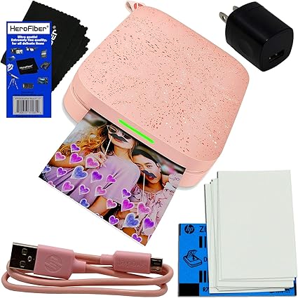 Amazon Hp Sprocket ポータブルフォトプリンター 2nd Edition Iphone Android 写真用紙 10シート Usbケーブル 壁アダプター充電器付き Hp Sprocketプリンター用 Herofiber布 Herofiber パソコン 周辺機器 通販