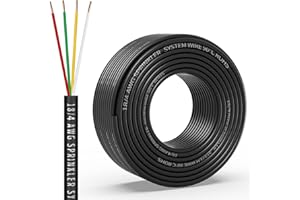 WJRZA 18/4 Solid Sprinkler System Wire 50ft, 18 Gauge Irrigation Wires PVC Jacket Sprinkler Cable for Underground Irrigation Valves Field Central Control System