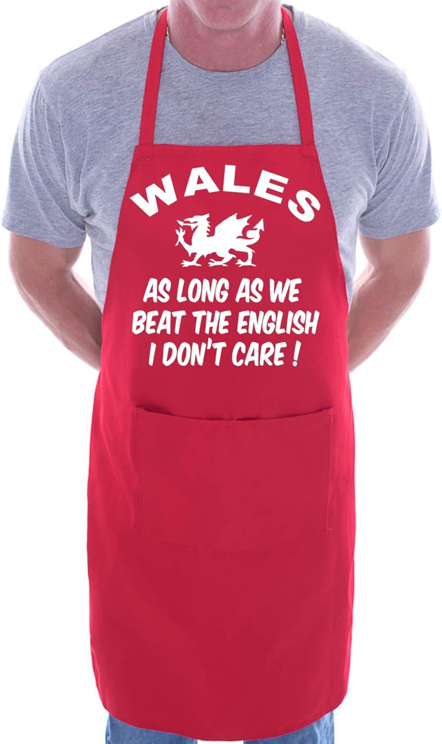 Print4U Welsh Rugby Beat The English BBQ Cooking Funny Novelty Apron Red