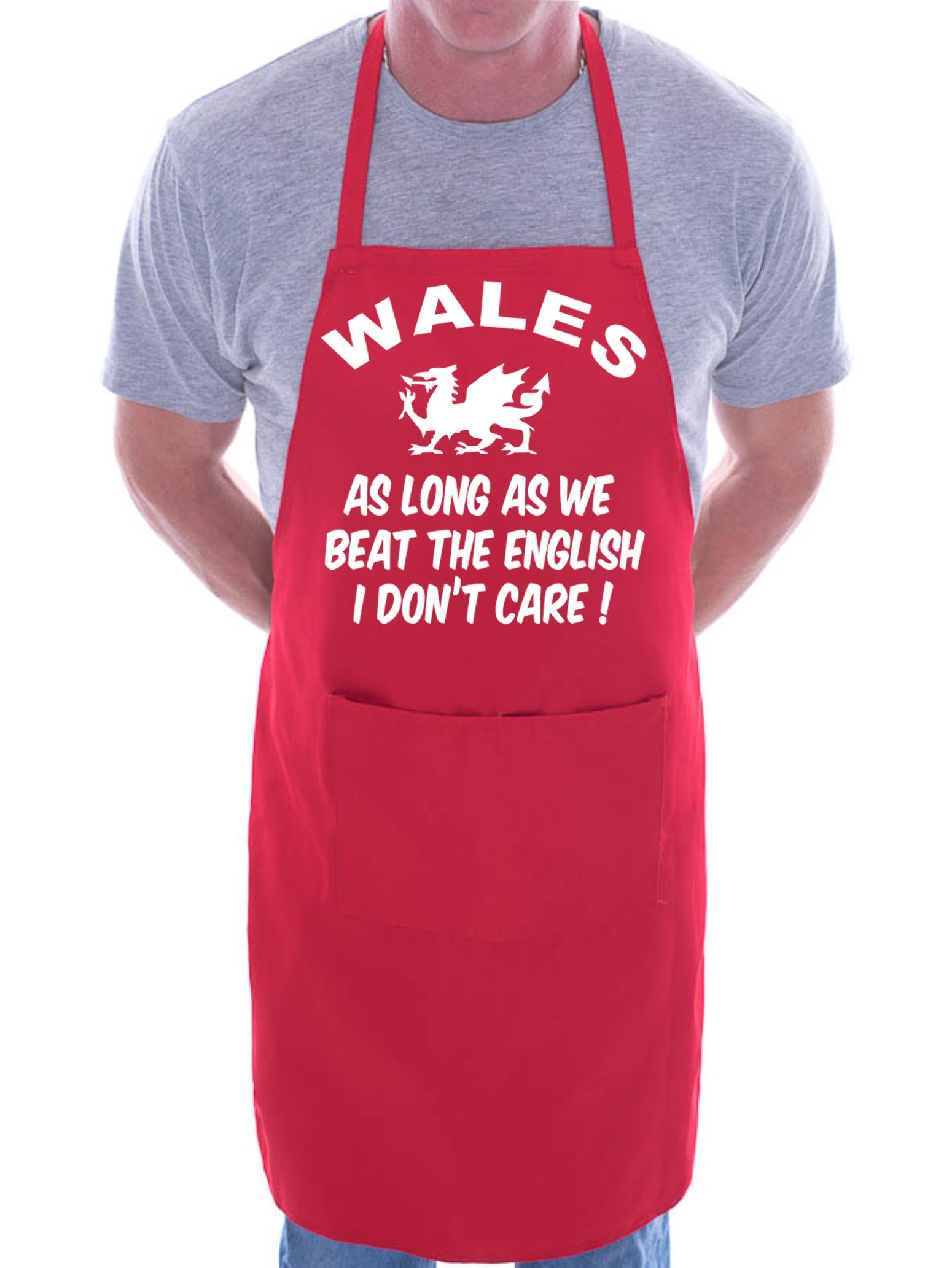 Print4U Welsh Rugby Beat The English BBQ Cooking Funny Novelty Apron Red